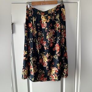 Blue Floral Midi Skirt Coquette Cottagecore Coastal Grandma Bohemian NWOT